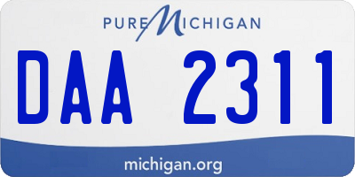 MI license plate DAA2311