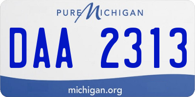 MI license plate DAA2313