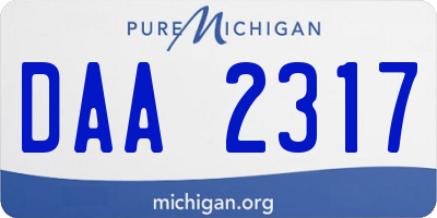 MI license plate DAA2317