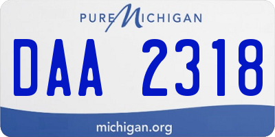MI license plate DAA2318