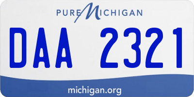 MI license plate DAA2321