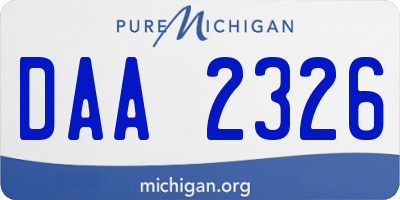 MI license plate DAA2326