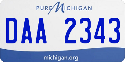 MI license plate DAA2343