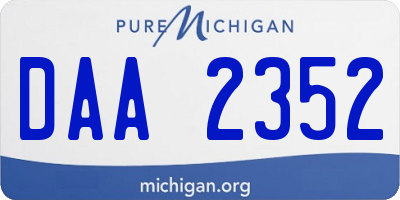 MI license plate DAA2352