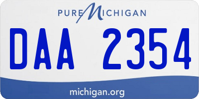 MI license plate DAA2354