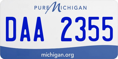 MI license plate DAA2355