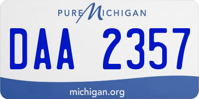 MI license plate DAA2357