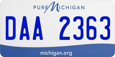 MI license plate DAA2363