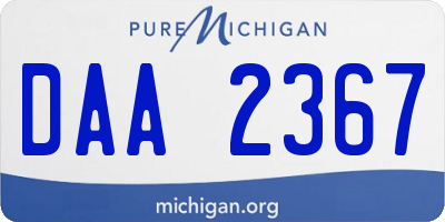 MI license plate DAA2367