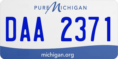 MI license plate DAA2371