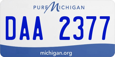 MI license plate DAA2377