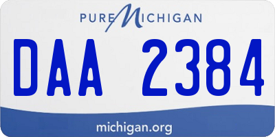 MI license plate DAA2384