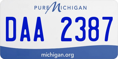 MI license plate DAA2387