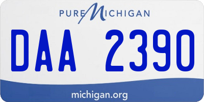 MI license plate DAA2390