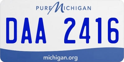 MI license plate DAA2416