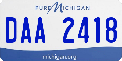 MI license plate DAA2418