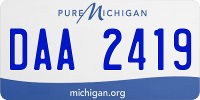 MI license plate DAA2419