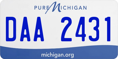 MI license plate DAA2431