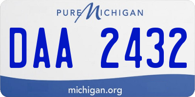 MI license plate DAA2432