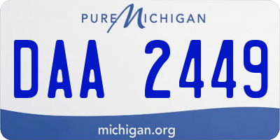 MI license plate DAA2449