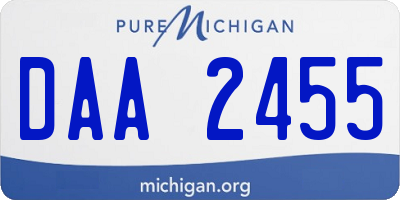 MI license plate DAA2455