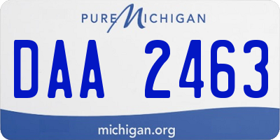 MI license plate DAA2463