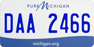 MI license plate DAA2466