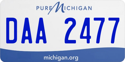 MI license plate DAA2477