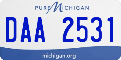 MI license plate DAA2531