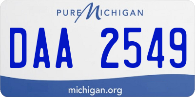 MI license plate DAA2549