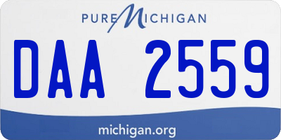 MI license plate DAA2559