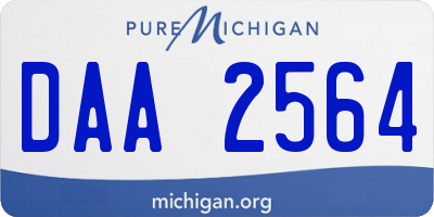 MI license plate DAA2564
