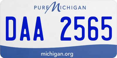 MI license plate DAA2565