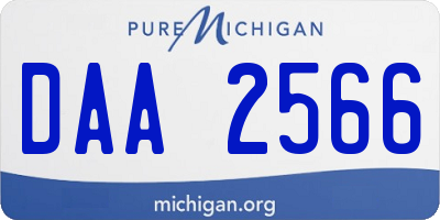 MI license plate DAA2566