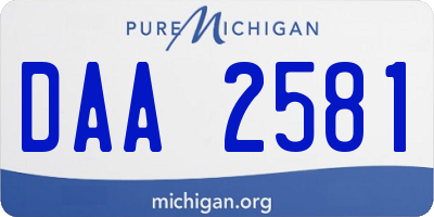 MI license plate DAA2581