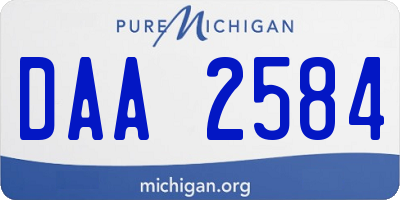 MI license plate DAA2584