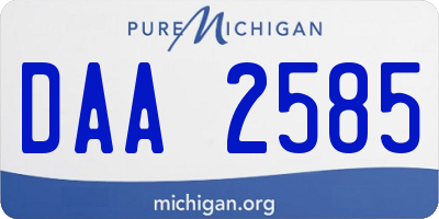 MI license plate DAA2585