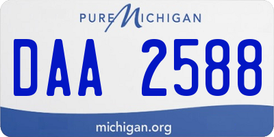 MI license plate DAA2588