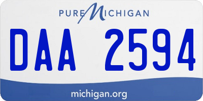 MI license plate DAA2594