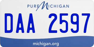 MI license plate DAA2597