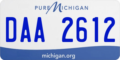 MI license plate DAA2612