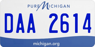 MI license plate DAA2614