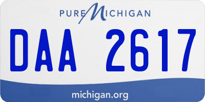 MI license plate DAA2617