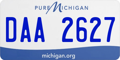 MI license plate DAA2627