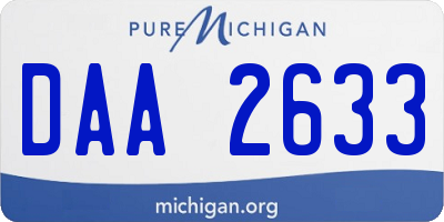 MI license plate DAA2633