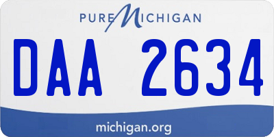 MI license plate DAA2634