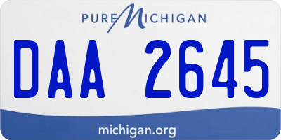MI license plate DAA2645