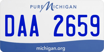 MI license plate DAA2659