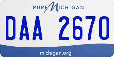 MI license plate DAA2670