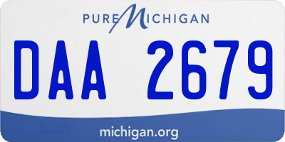 MI license plate DAA2679
